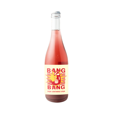 Images of new BANGBANG GAMAY PET NAT from Traynor Family Vineyard a winery in Prince Edward County, Ontario 