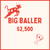 text reads Big Baller and has a orange cow and trophy on a white background