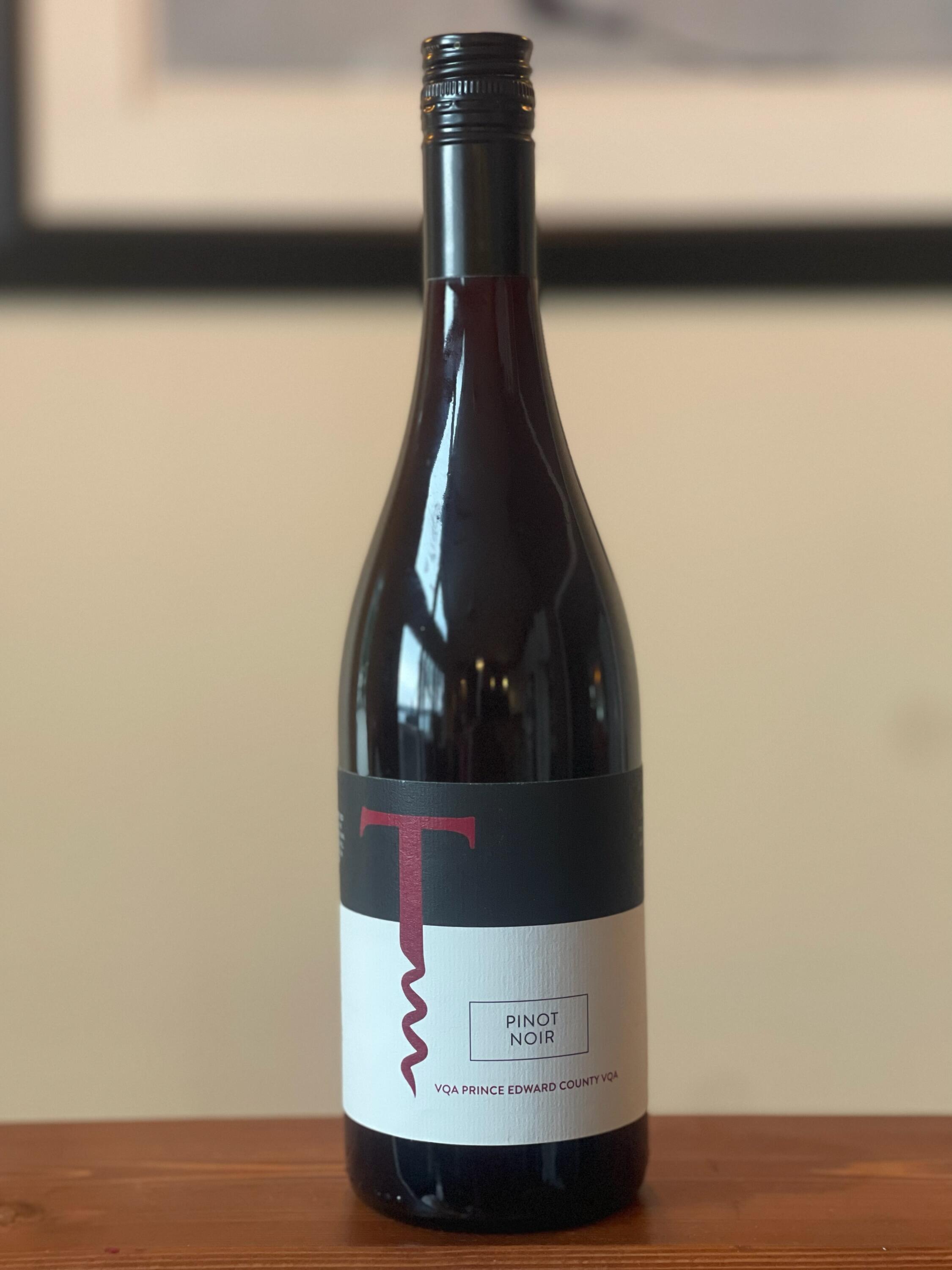 Pinot Pinot Noir 2019: Bottle shot of 2019 Pinot Pinot Noir, a premium vintage from Traynor Family Vineyard.