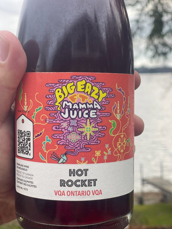 Hot Rocket (Last Bottle) 2021: Bottle shot of the last bottle of Hot Rocket, a carbonated wine from 2021.