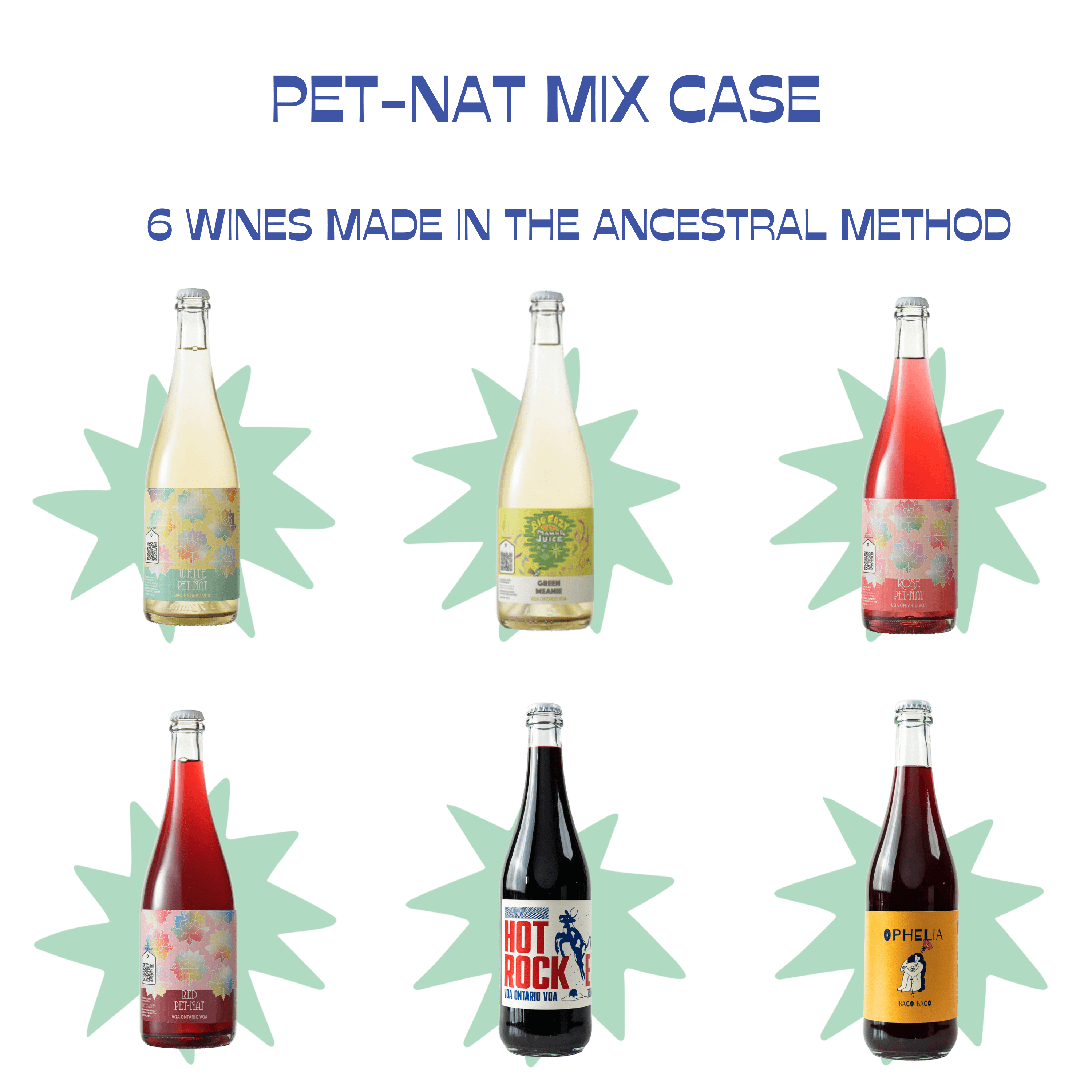 Bundle pack of red white pet-nat sparkling natural wines from Traynor Family Vineyard a winery in Prince Edward County, Ontario