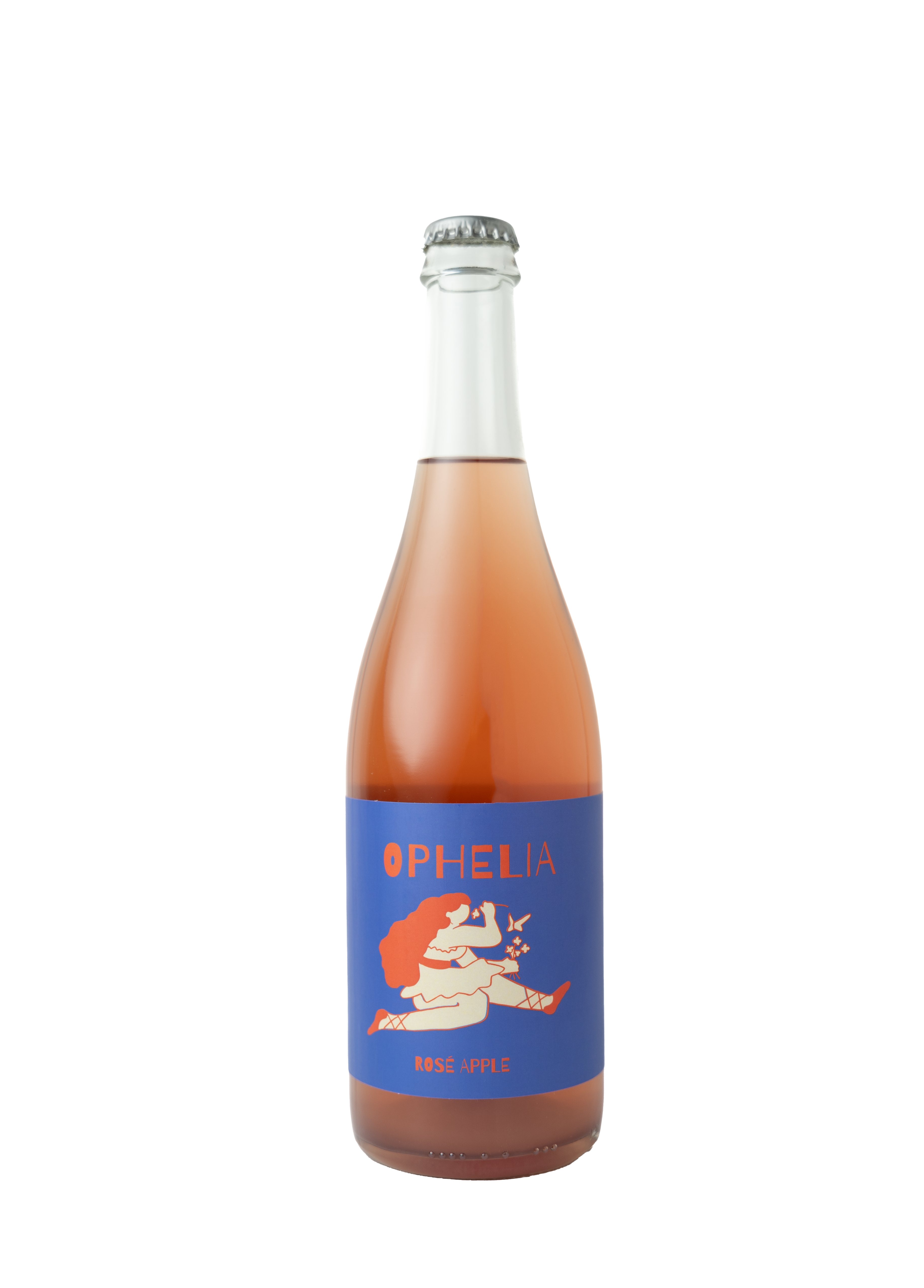 Rose Apple Piquette bottle, showcasing its vibrant rosé color and elegant label design, lightly sparkling with 8% ABV.