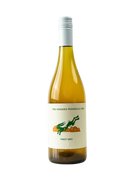 Wine bottle with a label on a white background