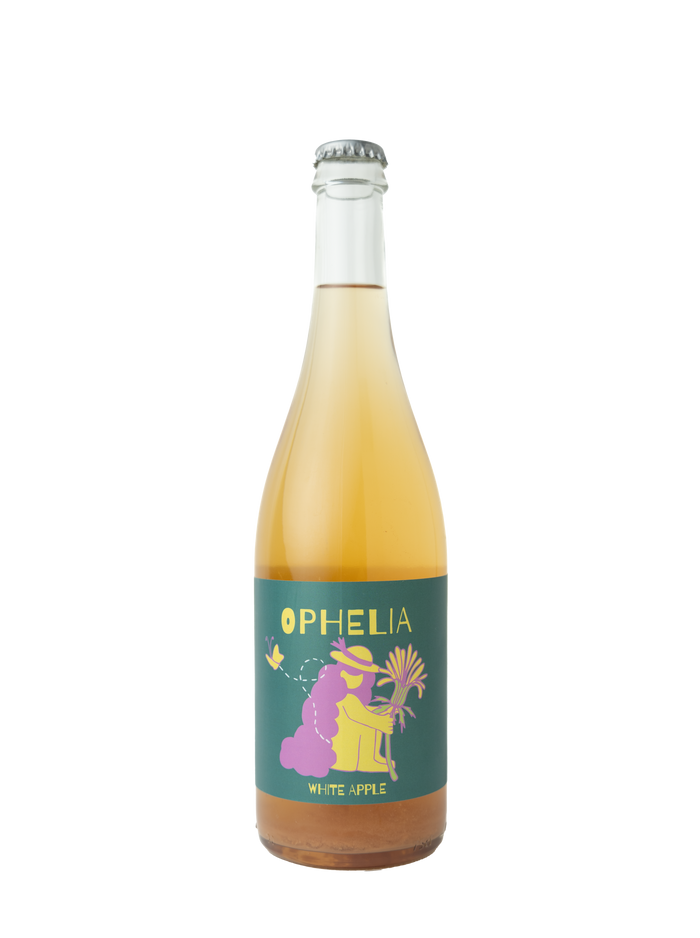 White Apple Piquette — light, low-alcohol wine made with apples from Traynor Family Vineyard.