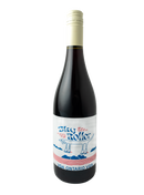 Sky Roller Wine Bottle: A vibrant blend of Gamay Noir and Baco Noir, showcasing a dark ruby hue in a glass, ready to bring a fresh and fun taste experience.